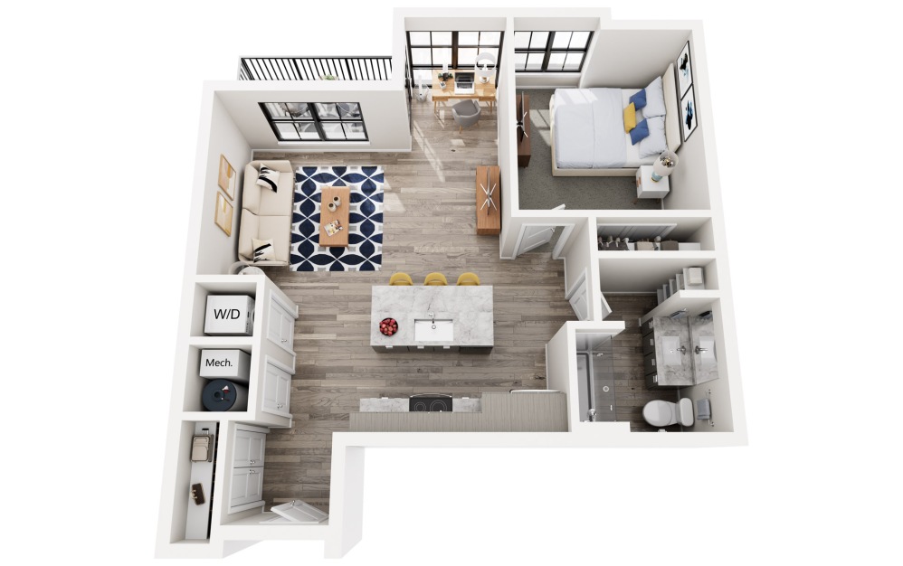 Trade Wind - 1 bedroom floor plans layout with 1 bathroom and 738 square feet Trade Wind - 1 bedroom floor plans layout with 1 bathroom and 738 square feet