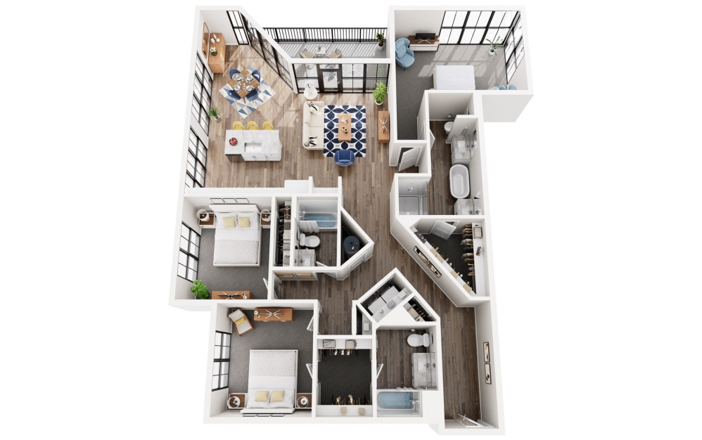 Harbor Reach - 3 bedroom floor plans layout with 3 bathrooms and 1849 square feet Harbor Reach - 3 bedroom floor plans layout with 3 bathrooms and 1849 square feet