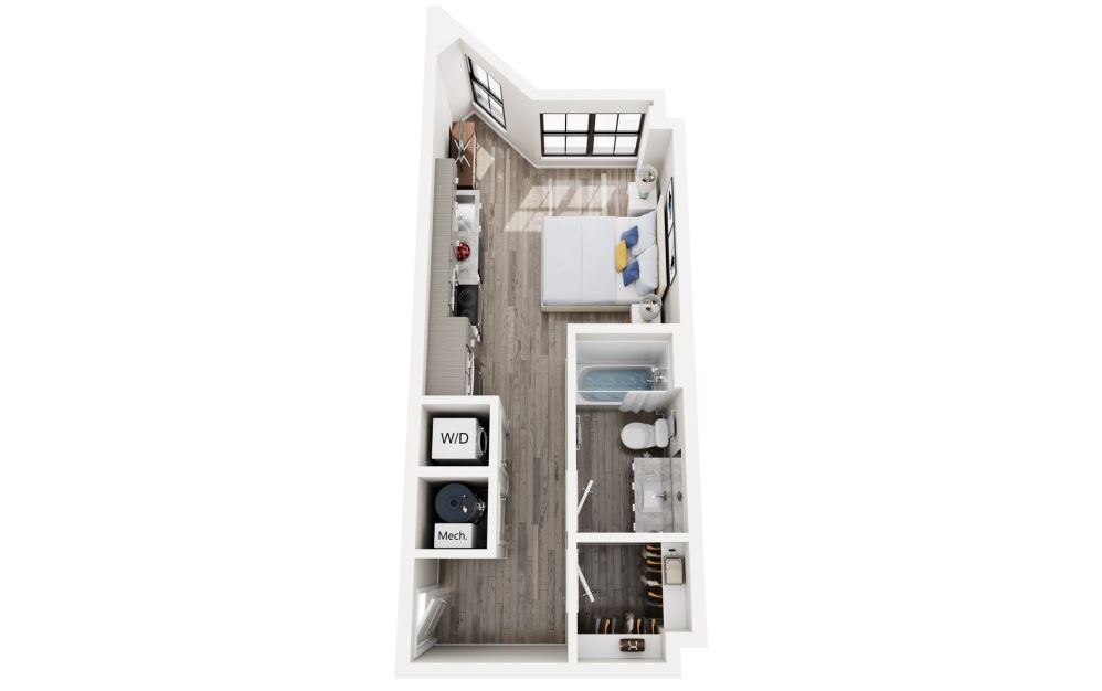 Sea Glass - Studio floor plans layout with 1 bathroom and 466 square feet Sea Glass - Studio floor plans layout with 1 bathroom and 466 square feet